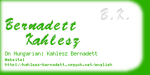 bernadett kahlesz business card